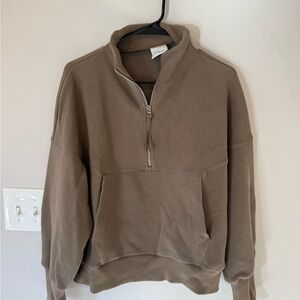 Varley Green ribbed quarter zip